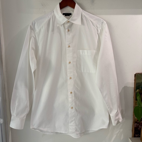 Zegna S Sport By Ermenegildo Zegna White Men’s Long Sleeve Dress Shirt Size M